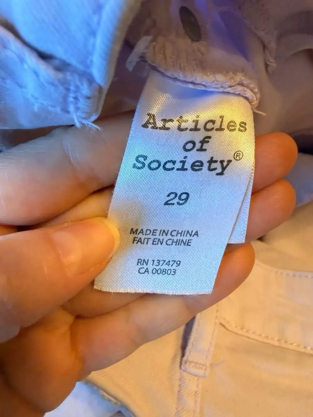 Articles of Society Women's Lavender Pink Skinny Stretch Jeans Size 29